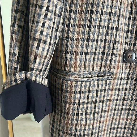 Madewell Plaid Blazer - Brown and Black - Picture 4 of 5